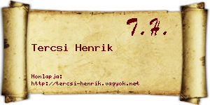 Tercsi Henrik névjegykártya